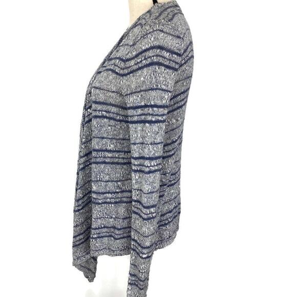 Hollister Striped Waterfall Cardigan Open Knit Lightweight Denim Blue Sz XS / S - Picture 4 of 11